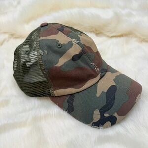 Decky Camo Trucker Hat Distressed Adjustable‎ Baseball Cap